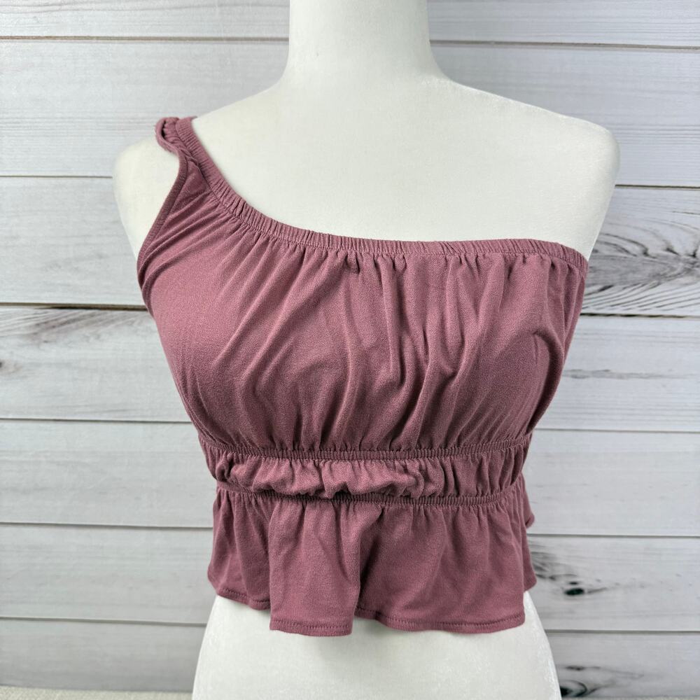 Urban Outfitters Asymmetrical One Shoulder Mauve Blouse Size Small‎